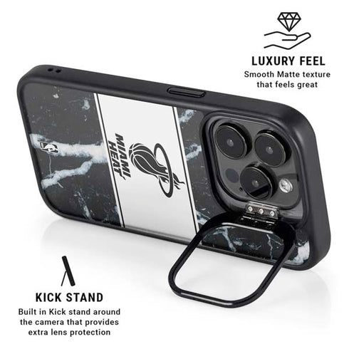 NBA Miami Heat Marble iPhone 16 Pro Kickstand Case